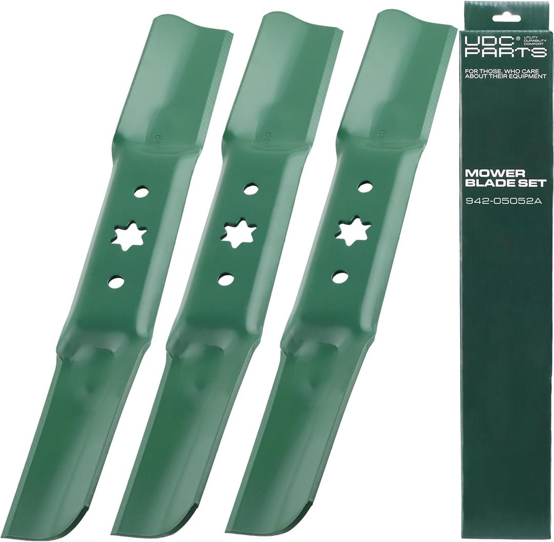 UDC Parts 942-05052A 6 Point Star Mower Blades Replacement for Cub Cadet 50 Inch XT1 LT50 GT50 RZT SX50 Troy Bilt Mustang XP Craftsman Z550 T260 742-05052A Ultima ZT1-50 / Medium Lift Mulching 3 Pack