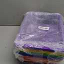 Hoteam 10 Pcs Flat Storage Organizer Tray Bin Letter Size Paper Tray for Classroom Plastic Stackable File Organizer for School Office Teacher Book Organization Multicolor, 13.78 x 9.84 x 3.15 Inch