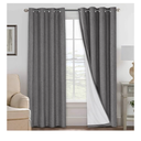 H.VERSAILTEX Linen Blackout Curtains 84 Inches Long 100% Absolutely Blackout Thermal Insulated Textured Linen Look Curtain Draperies Anti-Rust Grommet, Energy Saving with White Liner, 2 Panels, Grey