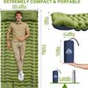 FUN PAC Camping Sleeping Pad, Ultralight Camping Mat with Pillow, Built-in Foot Pump Inflatable Sleeping Pads Compact for Camping Backpacking Hiking Traveling Tent,Single,Green