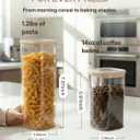 8pcs Square Glass Pantry Storage Jars Set with Glass Lids 1.22Qt/1.67Qt - Airtight Stackable Kitchen Canisters Sets for Pasta, Cereal, Flour | 40floz / 53floz Glass Pantry Storage Containers