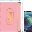 Jul 2025 -Jun 2026 Daily Planner, Spiral Notebook, Appointment Book, Calendar Planner A5-8.5'' x 6.2'', Pearl Purple, Daily & Monthly & Weekly, Thick Paper, 142 PP, School & Office Schedule