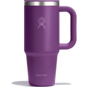 Hydro Flask Coffee Travel Tumbler Mug  Insulated Stainless Steel, Leak Resistant Hot & Iced Coffee Cup 24 Oz Beachplum Purple