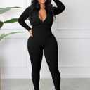chicyes Women's Sexy Jumpsuits Workout Sleeveless Ribbed One Piece Casual Pants Plus Size Romper Summer Outfits (Black, M)