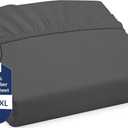 Royale Linens Fitted Sheet Twin XL - Ultra Soft 1800 Brushed Microfiber - Hotel Luxury Bottom Sheets - Wrinkle Free & Fade Resistant - Deep Pocket Fitted Sheet Only (Twin XL, Grey)
