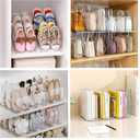 Acrylic Transparent Kids Shoe Rack for Closet Storage,Baby Shoe Organizer,4 Sections Toddler Shoe Organizer,Stackable Shoe Storage,Saving Space Storage Rack Baby Shoe Shelf(2 Pcs)