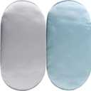 Satin Bassinet Sheet Set 2 Pack Ultra Soft Silk Fit for Rectangle, Hourglass, Oval Bassinet Mattress Protect for Baby Hair and Skin Cradle or Bassinet Sheets, Lt Grey & Lt Blue