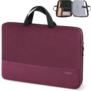 Ytonet Laptop Case 15.6 Inch, TSA Friendly Laptop Sleeve Cover with Handle for Women, Protective Slim Computer Carrying Case Compatible with HP Dell Lenovo Asus Notebooks, Purple Red