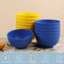 Berglander Plastic Bowls Set of 12 Pieces 25oz, UKR Color Reusable and Sturdy Ramen Bowl, Soup Bowls, Cereal Bowl for Adult, Kids, Home, Restaurant, Garden, Picnic, Camping, Poolside, Outdoor