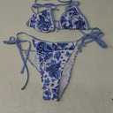 Women's Floral Printed Bathing Suit Halter Paisley Summer Swimsuit Bikinis Set Large