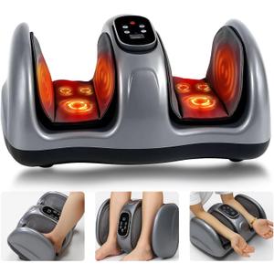 LEERCON Shiatsu Foot Massager with Heat, Foot and Calf Massager Foot Massaging Machine for Home Office Use - Gifts for Mother's Day (Grey)