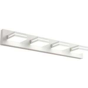 SineRise LED Modern Bathroom Vanity Light Fixtures (4-Light, 30-Inch, Dimmable), Matte White Modern Acrylic Bathroom Wall Lighting Fixtures Over Mirror (Cool White 6000K)