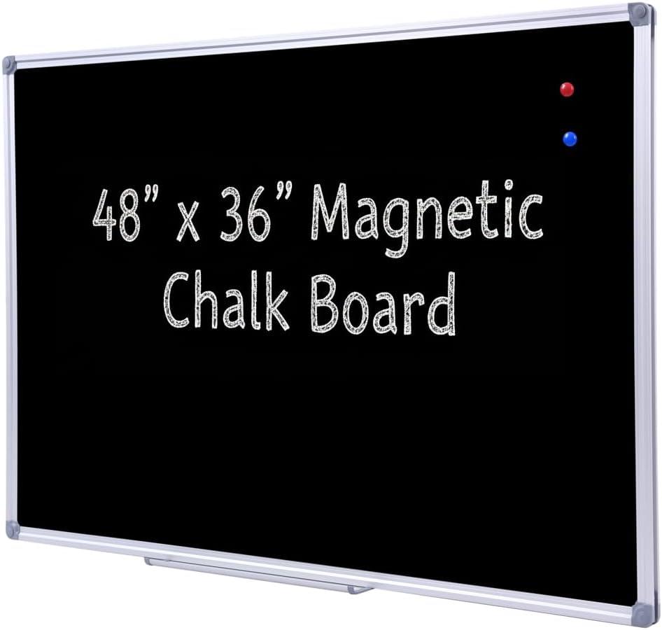 36 x 48 Inch School Large Black Magnetic Chalkboard for Wall
4'x 3' Hanging Magnetic Black Board with Aluminum Frame and Marker Tray, for School, Office and Restaurant Menus