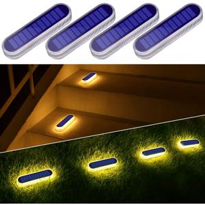 YiLaie Solar Step Lights Outdoor Waterproof, Warm White Solar Stair Lights Outdoor Solar Powered, Small Solar Lights for Pool Lanai Patio Deck Mailbox Decor (4 Pack) YiLaie Solar Step Lights Outdoor Waterproof, Warm White Solar Stair Lights Outdoor Solar Powered, Small Solar Lights for Pool Lanai Patio Deck Mailbox Decor (4 Pack)
