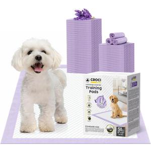 CROCI 22x22in Puppy Pads with Adhesive Tabs, Dog Pee Pads Absorbs Up to 3 Cups Potty Training, Disposable (50 Counts)