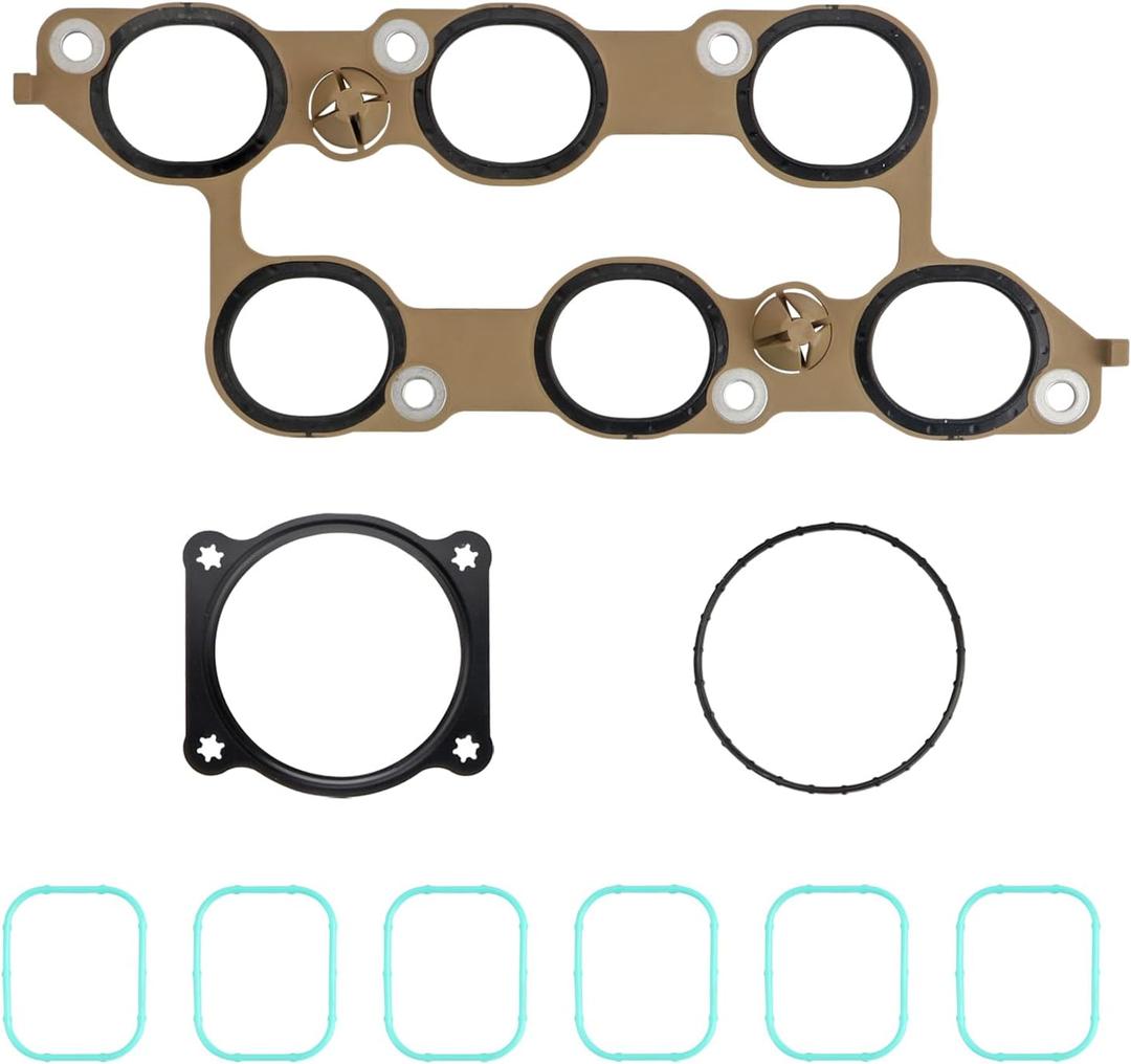 Lower Upper Intake Manifold Gasket Set Compatible with 3.6L Chevy Cadillac Buick GMC Vehicle Camaro Caprice Colorado Impala ATS CTS SRX XTS Enclave Canyon Acadia Terrain, Replace#MS972401 MS19932