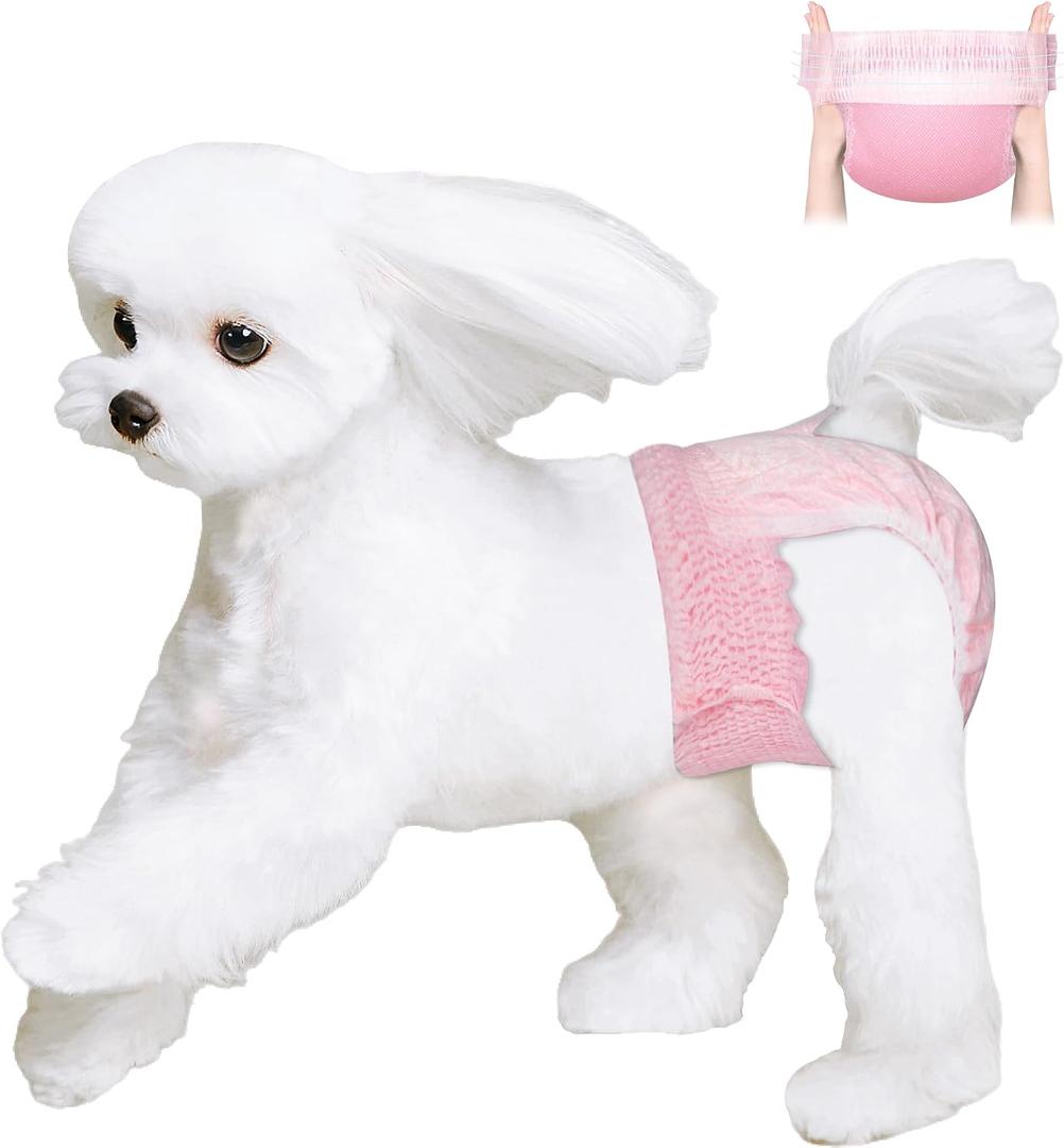 Ambreview Disposable Dog Diapers Female, Just Pull It Up, Doggie Diapers for Female Dogs, Strong Absorbency | Leak Proof, for Dogs in Heat | Elderly | Disabled, XL 10 PCS