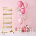 Champagne Wall Holder for Party Holder Up to 80 Cups, 5 Layer Movable Champagne Flute Holder Display, Metal Champagne Wall Stand, Drink Wall for Wedding, Bar Decor (Gold)