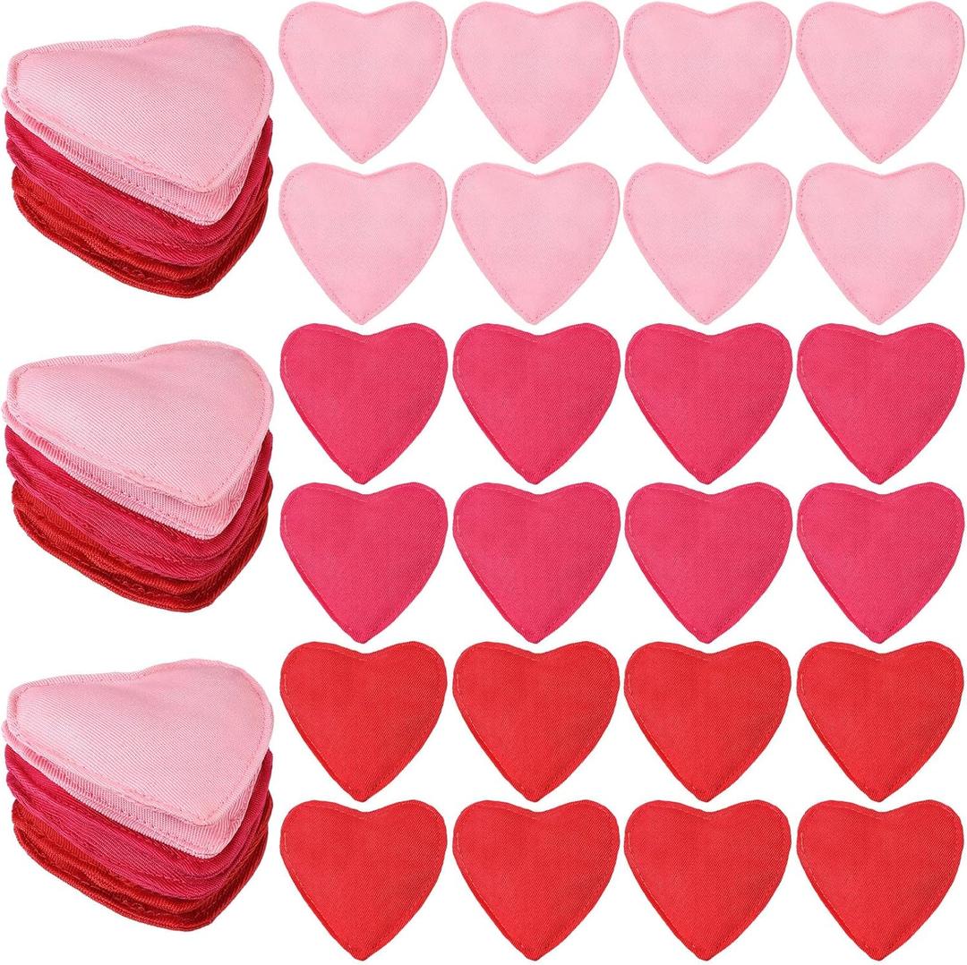 24 Pcs Heart Shaped Bean Bags, Valentines Cornhole Bags Toss Mini Nylon Filled Dual Sided for Outdoor Hand Toss Party Supplies, Pink and Red