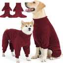 Dog Winter Coat Soft Pullover Pajamas, Warm Dog Cold Weather Coats Fleece Coat, Cozy Winter Jacket Windproof Fullbody Jumpsuit Onesie Fleece Sweater Clothes Apparel for Dogs, Size: Medium