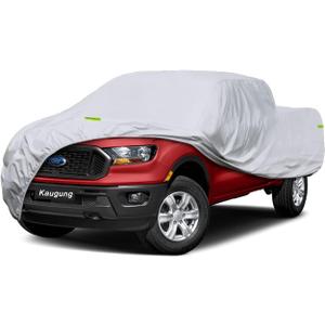Kaugung Truck Cover Fit Ford Ranger from 1998 to 2025, Waterproof All Weather Full Pickup Cover, Outdoor Sun UV Rain Dust Protection. (Silver)