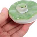 Yardwe Ceramic Floating Fish Statue Fish Tank Decor Aquarium Figurines Garden Pond Decoration Light Green 2.16 Inch Floating Aquarium Decor