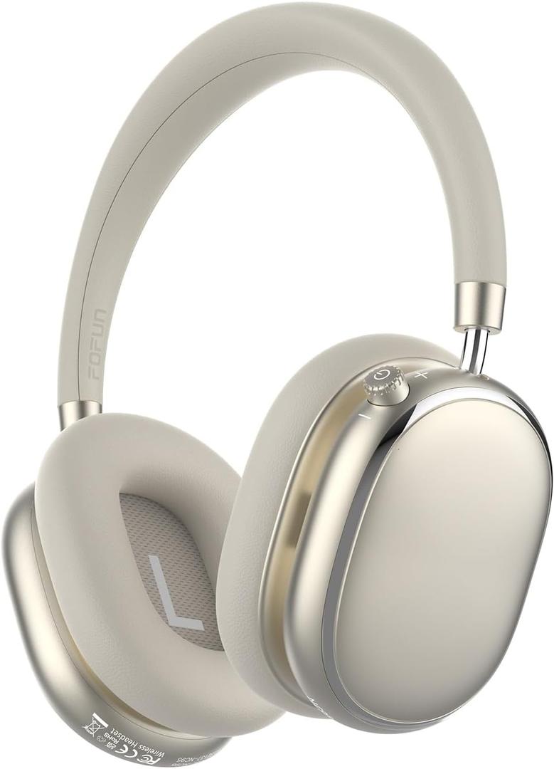 NC95 Hybrid Active Noise Cancelling Headphones with Knob Control, 120H Playtime Over Ear Headphones Wireless Bluetooth 6.0, App Control, Hi-Res Audio, Comfort Fit, Clear Calls for Travel/Workout (Starlight)