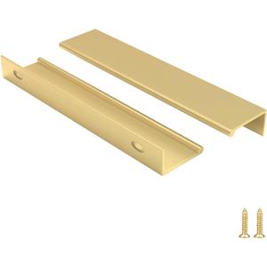Rergy 20 Pack Gold Cabinet Pulls 6-1/4 inch Edge Finger Pull Aluminum Alloy Hardware for Dresser Drawer Handles