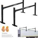 800 lbs Capacity Aluminum Trailer Ladder Rack,Cargo Box Truck Ladder Rack,Adjustable 6FT to 8.2FT Trailer Roof Ladder Rack with 2 Straps for Universal Enclosed Trailers and Open Trailers (Black)
