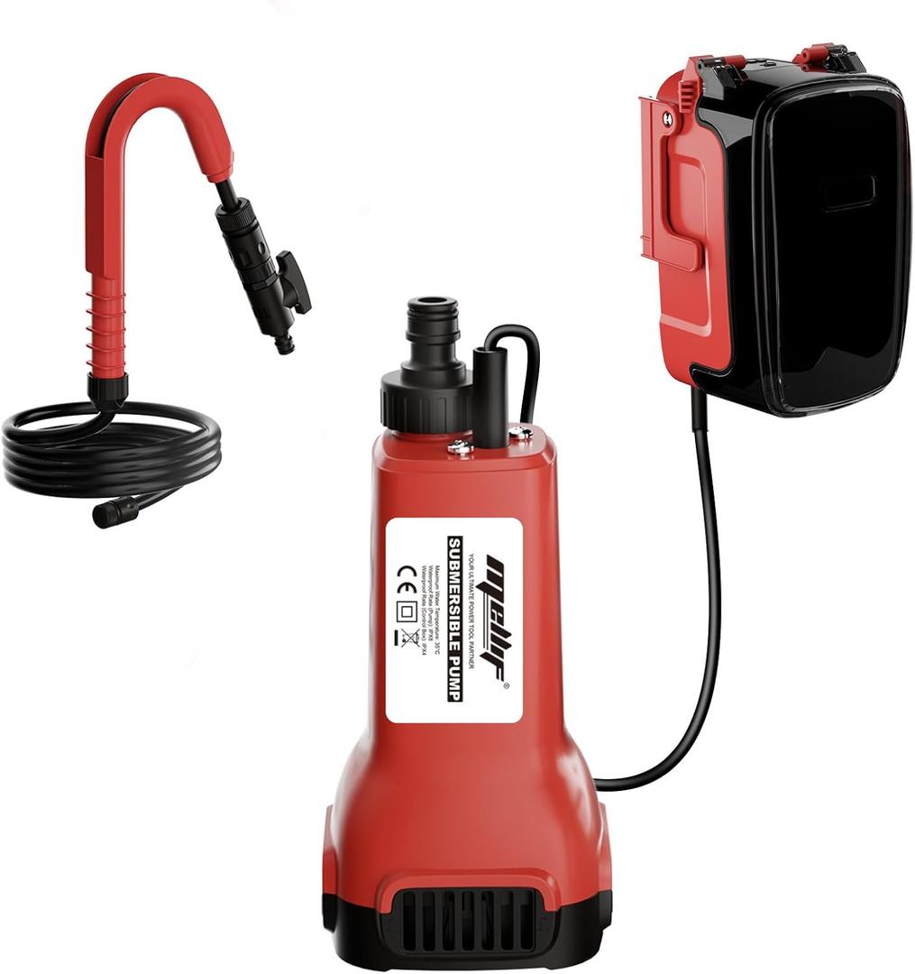 Cordless Water Transfer Pump Compatible with Milwaukee 18V Battery(Tool Only), 475GPH Portable Rain Barrel Pump, Electric Submersible Utility Sump Pump for Pond Tank Barrel Pool Garden