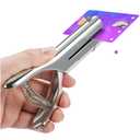 Hole Punch 2" Reach 1/4 inch Single Hole Punch,Heavy Duty Hole Puncher Single,Portable Hand Held Long Paper Punch for Paper Cards Plastic Cardboard (Silver) (1/4"-6mm Hole)