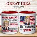 2 x BECHUSKY Christmas Mugs For Husband - Mug for Husbands - Best Husband Ever Coffee Mug - Present Ideas for Hubby - Christmas, Birthday Gift For Husbands, Him, Groom, Mr, Fiance - Gifts for Hubby
