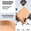 OTOFLY Compatible with iPhone 16 Case, Compatible with MagSafe, Shockproof Magnetic Silicone Case for iPhone 16,[Military Grade Protection] [2 Pack Screen Protectors], Peach Fuzz