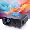 Upgraded Bluetooth Projector with Screen, Native 1080P Electric Focus Portable Projector for Home, Movie Projector Compatible with HDMI/USB/PC/TV Stick/Game Console/Phone, Indoor & Outdoor Use