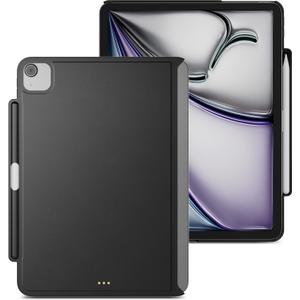 MAGEASY CoverBuddy Magic Keyboard Compatible Case for iPad Air 11" (M4 2026 / M3 2025 / M2 2024, 8th/7th/6th Gen) iPad Case fits Magic Keyboard with Pencil Holder (Leather Black 5.05)