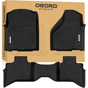 OEDRO Upgraded Custom Floor Mats Fit for 2013-2018 Dodge Ram 1500 Quad Cab, 2019-2024 Dodge Ram 1500 Classic Quad Cab (NOT for New Body), All Weather Front & 2nd Seat Floor Liners