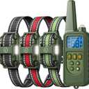 Dog Training Collar with Remote, 2600FT Range,4 Training Modes Beep, Shake, Safe Shock, LED Light,Rechargeable IPX7 Waterproof for All Breeds Sizes, withThree Receiver Collars for 3 Dogs
