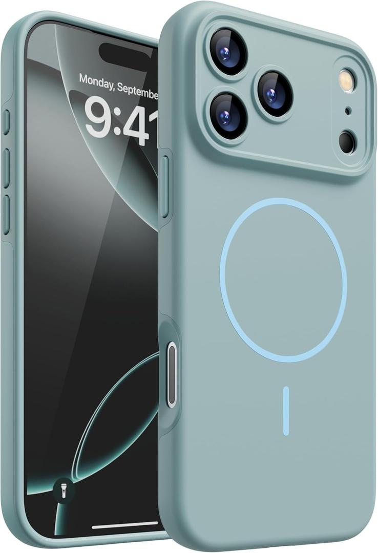 Magnetic for iPhone 17 Pro Max Case, [Matte Solid Color] [Full Camera Protection] Protective Case for iPhone 17 Pro Max - Slate Gray