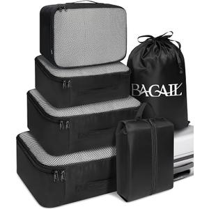 BAGAIL 6 Set Packing Cubes Luggage Packing Organizers for Travel Accessories-Jet Black