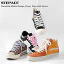 2 x Stepace 2 Pairs Flat Fuzzy Shoe Laces for Sneakers 10mm Wide Thick Shoelaces for Casual Shoes (63Inch(160cm), Off-white)