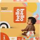 Hello Bello Premium Diapers Size 1, Honeysuckle Designs, 82ct Club Box, Hypoallergenic and Extra Absorbent