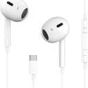 USB C Headphones for iPhone 17/16/15 Earbuds, Type C Earphones with Mic & Remote Control Noise Cancelling for iPhone 17 16 15 Pro Max Plus, iPad Pro, Galaxy S25/S24/S23/S22/Ultra Note 10/20 and More (White)