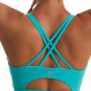 RUNNING GIRL Sports Bras for Women,Padded Sports Bra Tank Top Sexy Crisscross Back High Impact Longline Workout Yoga Bra (Medium, Bright Green)