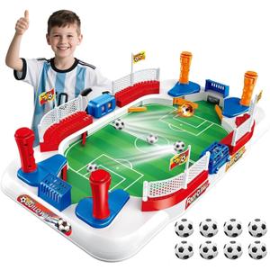 Mini Foosball Table Soccer Board Games for Kids Adults Indoor Table Games with Dual Flipper Controls High Fences Pinball Machine Soccer Toy Birthday for Boys Age 6 7 8-12