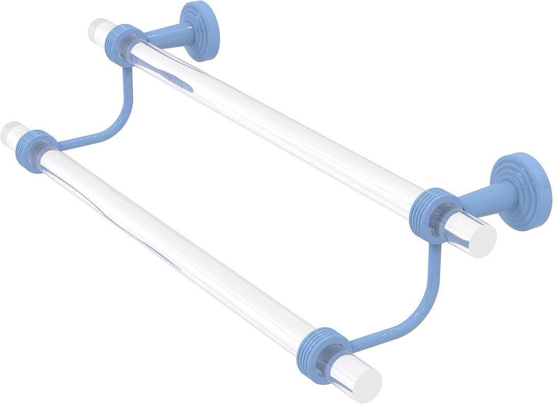 Allied Brass PB-72G-18-FTB Pacific Beach Collection 18 Inch Double Towel Bar with Grooved Accents, Flat Troll Blue
