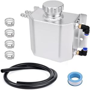 EVIL ENERGY Coolant Overflow Tank, Aluminum Coolant Reservoir Tank with Hose Kits, Universal Radiator Expansion Tanks 1L