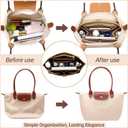 OPPOSHE Purse Organizer Insert for Longchamp Le Pliage, Premium Felt Long Champ Bag Handbag Women, Tote Organizer Insert with 9 Compartments (Medium, Brown)