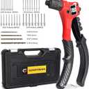 Rivet Gun, GIANTISAN Pop Rivet Tool Kit with 200 Rivets and 4 Drill Bits, Manual Hand Riveter Kit with Rugged Carrying Case
