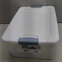 Sterilite+14948012+15+Quart+White%2fClear+Plastic+Storage+Box+With+Blue+Aquarium+Latches