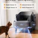 Oneisall Self Cleaning Litter Box: Ease S1 Open-Top Cat Litter Box Rinsable Easy Clean, with Safety Protection & 11L Large Waste Bin & 40pcs Waste Bags, Automatic Cat Litter Box for Multiple Cats